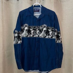 Wrangle Vintage Pearl Snap Button Up L